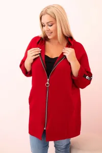 Legínovo Dámska mikina Plus Size s viskózou na zips s kapucňou béžová Farba: Khaki, Veľkosť: UNI
