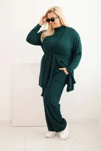 Legínovo Dámska súprava Plus Size 3-dielna ťavia Farba: Hnedá, Veľkosť: UNI