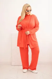Legínovo Dámska súprava Plus Size 3-dielna ťavia Farba: Hnedá, Veľkosť: UNI