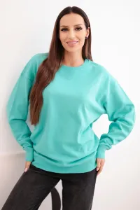 Legínovo Dámska bavlnená mikina basic s kruhovým výstrihom béžová Farba: Modrá, Veľkosť: S