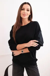 Legínovo Dámska bavlnená mikina basic s kruhovým výstrihom béžová Farba: Modrá, Veľkosť: S
