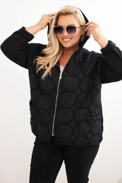 Legínovo Dámska mikina Plus Size bavlnená na zips čierna Farba: Hnedá, Veľkosť: UNI