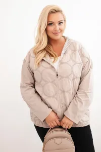Legínovo Dámska mikina Plus Size bavlnená na zips čierna Farba: Hnedá, Veľkosť: UNI