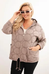 Legínovo Dámska mikina Plus Size bavlnená na zips čierna Farba: Hnedá, Veľkosť: UNI