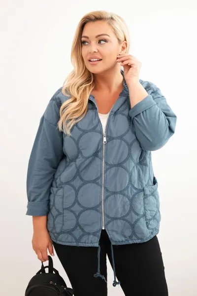 Legínovo Dámska mikina Plus Size bavlnená na zips čierna Farba: Hnedá, Veľkosť: UNI