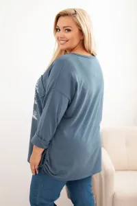 Legínovo Dámska mikina Plus Size bavlnená s potlačou stromu béžová. Farba: Hnedá, Veľkosť: UNI