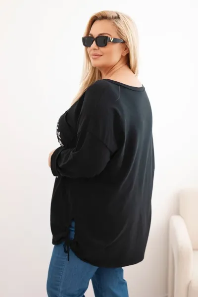 Legínovo Dámska mikina Plus Size bavlnená s potlačou stromu béžová. Farba: Hnedá, Veľkosť: UNI