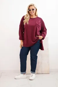 Legínovo Dámska mikina Plus Size bavlnená s potlačou béžová Farba: Hnedá, Veľkosť: UNI