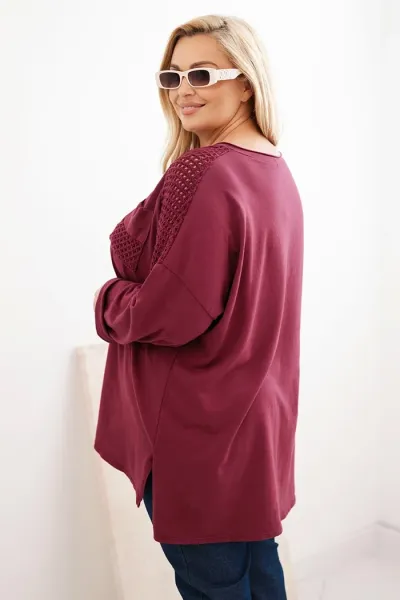 Legínovo Dámska mikina Plus Size bavlnená s potlačou béžová Farba: Hnedá, Veľkosť: UNI