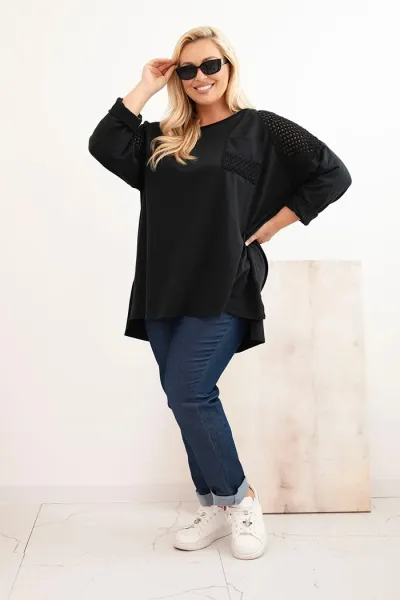 Legínovo Dámska mikina Plus Size bavlnená s potlačou béžová Farba: Hnedá, Veľkosť: UNI