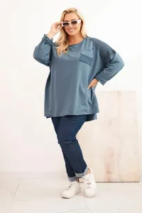 Legínovo Dámska mikina Plus Size bavlnená s potlačou béžová Farba: Hnedá, Veľkosť: UNI
