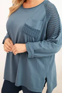 Legínovo Dámska mikina Plus Size bavlnená s potlačou béžová Farba: Hnedá, Veľkosť: UNI