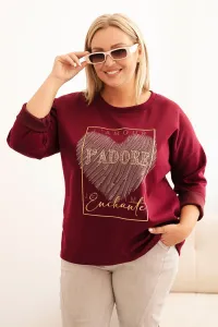 Legínovo Dámska mikina Plus Size maslová s 3D potlačou bavlnená Farba: Béžová, Veľkosť: UNI