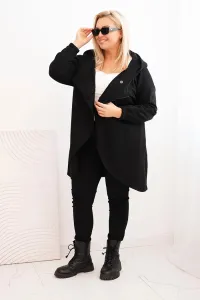 Legínovo Dámska mikina Plus Size s kapucňou a asymetrickým zipsom hnedá Farba: Hnedá, Veľkosť: 2XL/3XL