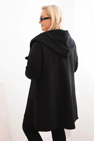 Legínovo Dámska mikina Plus Size s kapucňou a asymetrickým zipsom hnedá Farba: Hnedá, Veľkosť: 2XL/3XL