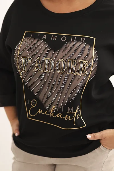 Legínovo Dámska mikina Plus Size maslová s 3D potlačou bavlnená Farba: Béžová, Veľkosť: UNI