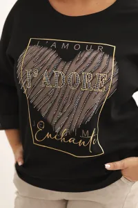 Legínovo Dámska mikina Plus Size maslová s 3D potlačou bavlnená Farba: Béžová, Veľkosť: UNI
