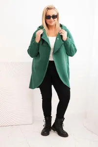 Legínovo Dámska mikina Plus Size s kapucňou a asymetrickým zipsom hnedá Farba: Hnedá, Veľkosť: 2XL/3XL