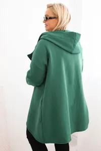 Legínovo Dámska mikina Plus Size s kapucňou a asymetrickým zipsom hnedá Farba: Hnedá, Veľkosť: 2XL/3XL