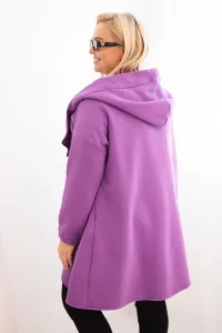 Legínovo Dámska mikina Plus Size s kapucňou a asymetrickým zipsom hnedá Farba: Hnedá, Veľkosť: 2XL/3XL