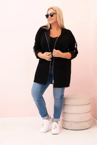 Legínovo Dámska mikina Plus Size s viskózou na zips s kapucňou béžová Farba: Khaki, Veľkosť: UNI