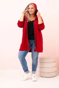 Legínovo Dámska mikina Plus Size s viskózou na zips s kapucňou béžová Farba: Khaki, Veľkosť: UNI