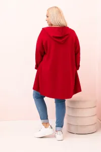 Legínovo Dámska mikina Plus Size s viskózou na zips s kapucňou béžová Farba: Khaki, Veľkosť: UNI