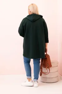 Legínovo Dámska mikina Plus Size s viskózou na zips s kapucňou béžová Farba: Khaki, Veľkosť: UNI