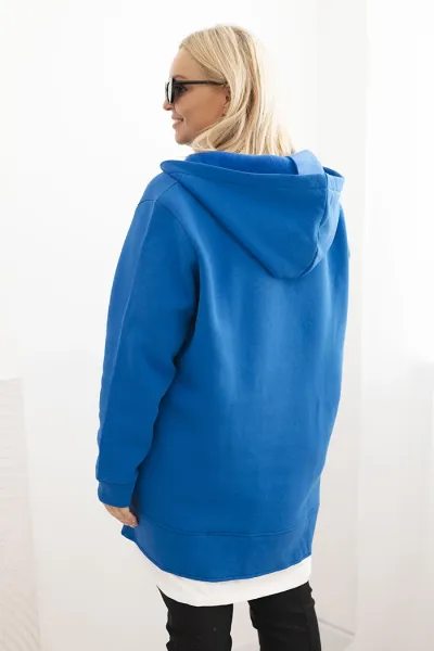 Legínovo Zateplená dámska mikina Plus Size s kapucňou a véčkom hnedá Farba: Hnedá, Veľkosť: UNI