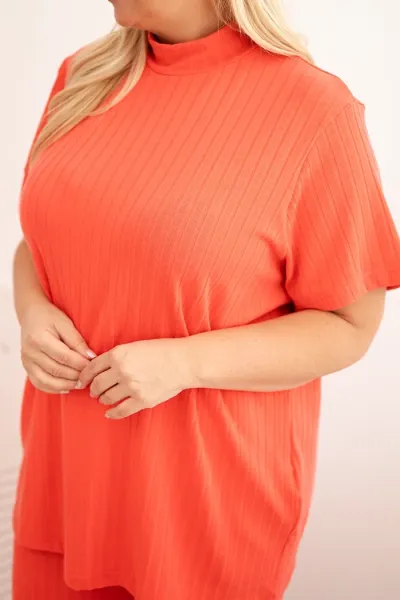 Legínovo Dámska súprava Plus Size 3-dielna ťavia Farba: Hnedá, Veľkosť: UNI