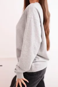 Legínovo Dámska bavlnená mikina basic s kruhovým výstrihom béžová Farba: Modrá, Veľkosť: S