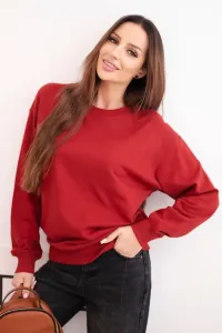 Legínovo Dámska bavlnená mikina basic s kruhovým výstrihom béžová Farba: Modrá, Veľkosť: S