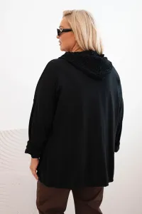 Legínovo Dámska mikina Plus Size bavlnená oversize s dlhým rukávom béžová Farba: Hnedá, Veľkosť: UNI