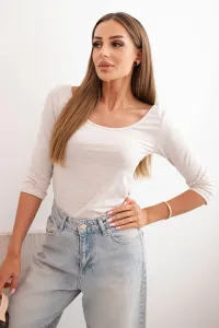 Legínovo Blúzka s okrúhlym výstrihom ecru Farba: Ružová, Veľkosť: UNI
