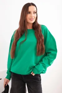 Legínovo Dámska bavlnená mikina basic s kruhovým výstrihom béžová Farba: Modrá, Veľkosť: S