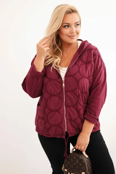 Legínovo Dámska mikina Plus Size bavlnená na zips čierna Farba: Hnedá, Veľkosť: UNI