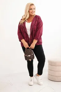 Legínovo Dámska mikina Plus Size bavlnená na zips čierna Farba: Hnedá, Veľkosť: UNI