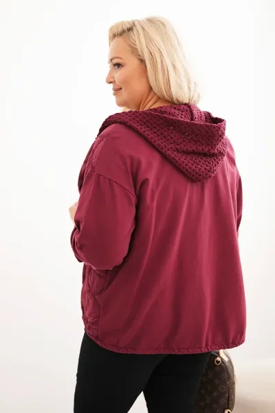 Legínovo Dámska mikina Plus Size bavlnená na zips čierna Farba: Hnedá, Veľkosť: UNI