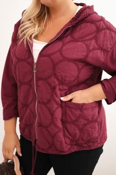 Legínovo Dámska mikina Plus Size bavlnená na zips čierna Farba: Hnedá, Veľkosť: UNI