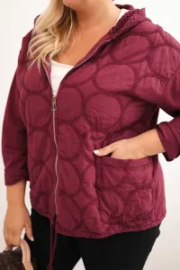 Legínovo Dámska mikina Plus Size bavlnená na zips čierna Farba: Hnedá, Veľkosť: UNI