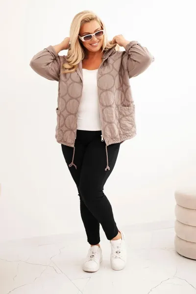 Legínovo Dámska mikina Plus Size bavlnená na zips čierna Farba: Hnedá, Veľkosť: UNI