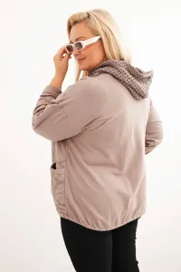 Legínovo Dámska mikina Plus Size bavlnená na zips čierna Farba: Hnedá, Veľkosť: UNI