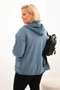 Legínovo Dámska mikina Plus Size bavlnená na zips čierna Farba: Hnedá, Veľkosť: UNI