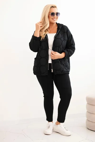 Legínovo Dámska mikina Plus Size bavlnená na zips čierna Farba: Hnedá, Veľkosť: UNI