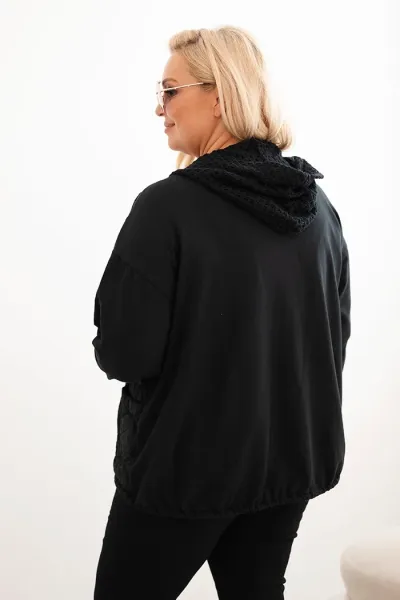 Legínovo Dámska mikina Plus Size bavlnená na zips čierna Farba: Hnedá, Veľkosť: UNI