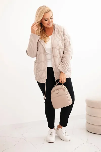 Legínovo Dámska mikina Plus Size bavlnená na zips čierna Farba: Hnedá, Veľkosť: UNI