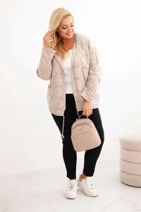 Legínovo Dámska mikina Plus Size bavlnená na zips čierna Farba: Hnedá, Veľkosť: UNI