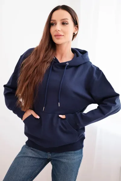 Legínovo Dámska bavlnená mikina s kapucňou a klokankou béžová Farba: Hnedá, Veľkosť: M