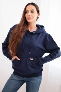 Legínovo Dámska bavlnená mikina s kapucňou a klokankou béžová Farba: Hnedá, Veľkosť: M