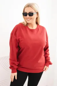 Legínovo Dámska plus size bavlnená mikina basic s okrúhlym výstrihom béžová Farba: Modrá, Veľkosť: XL